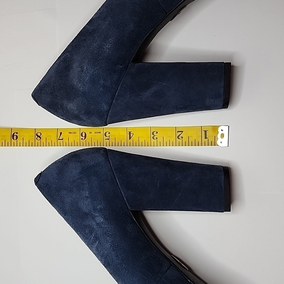 Me Too Leanna Blue Suede Hidden Platform Heels, Size 11 - Picture 7 of 7